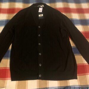 Joseph Abboud Extra Fine Merino Wool Black Cardigan Sweater